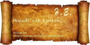 Huszárik Evelin névjegykártya